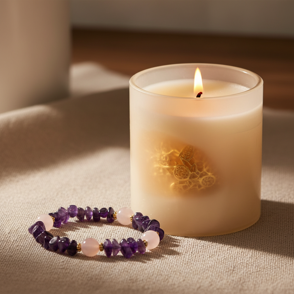 Bougie avec un mystère bijoux comme cadeau