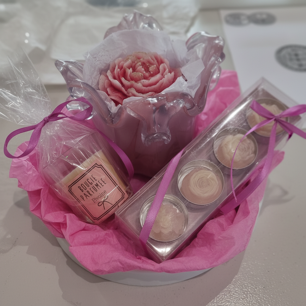 Coffret senteur Pivoine - grosse bougie