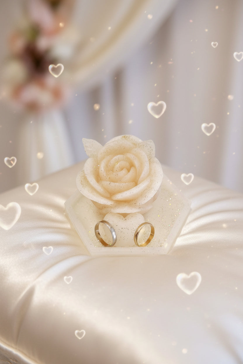 Rose porte-alliances - Centre de table événementiel