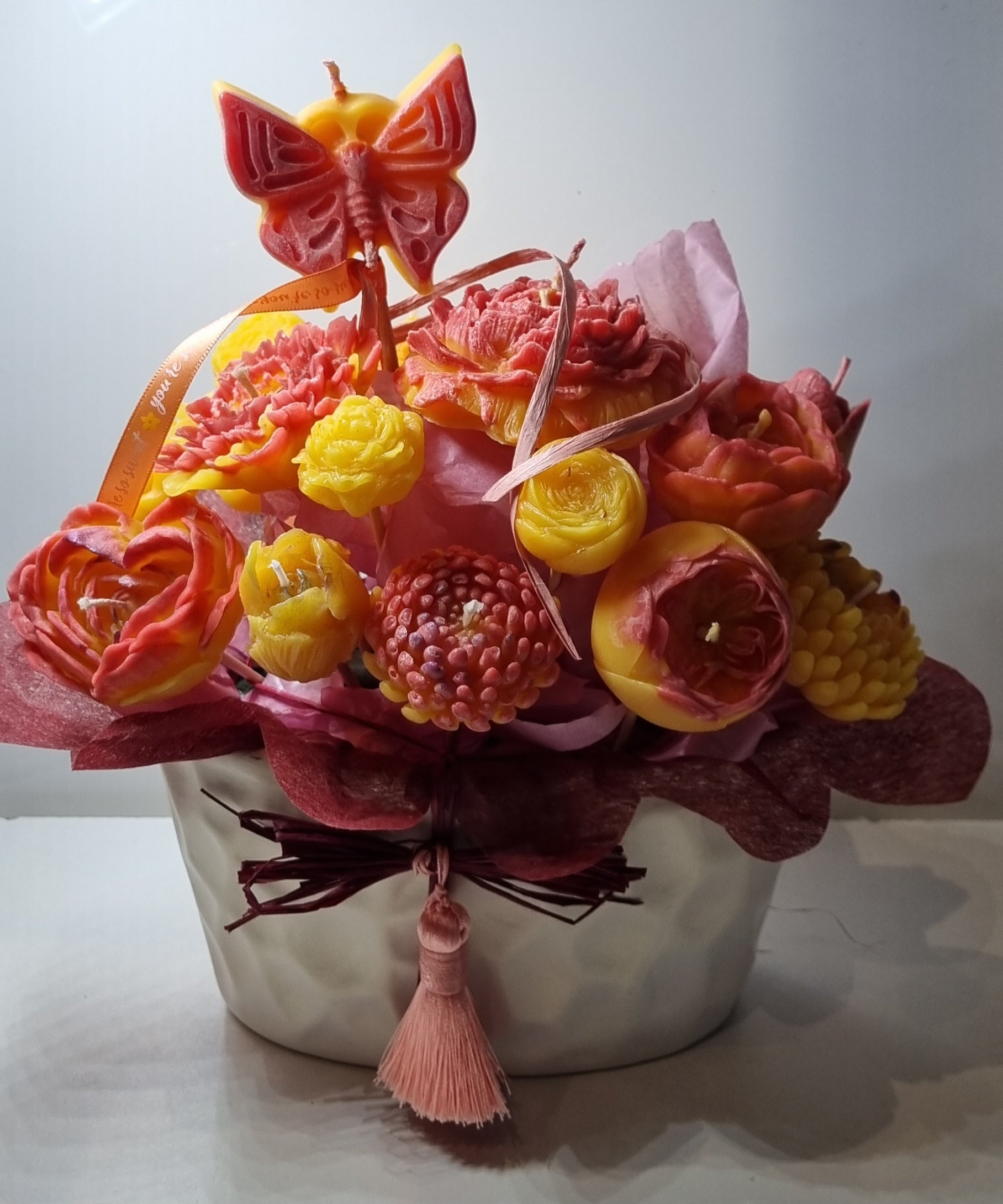 Bouquet "Roselani" - Bouquet de bougies "rose céleste"