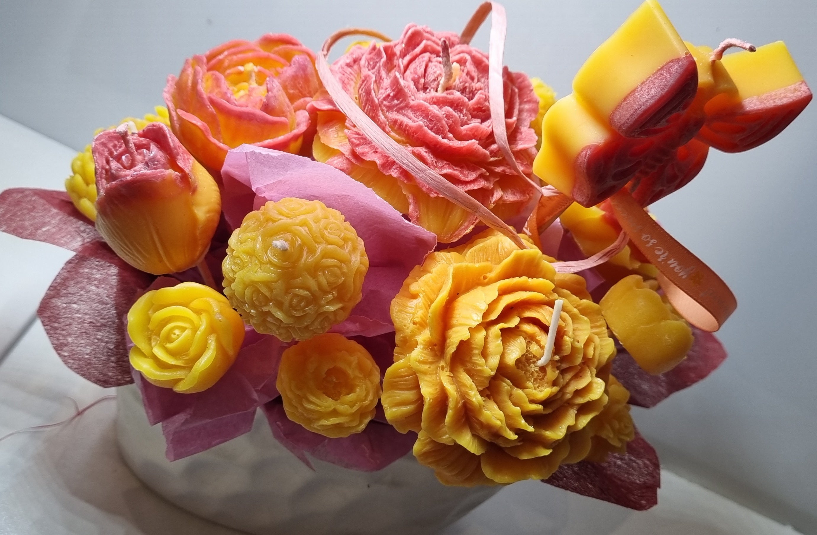 Bouquet "Roselani" - Bouquet de bougies "rose céleste"