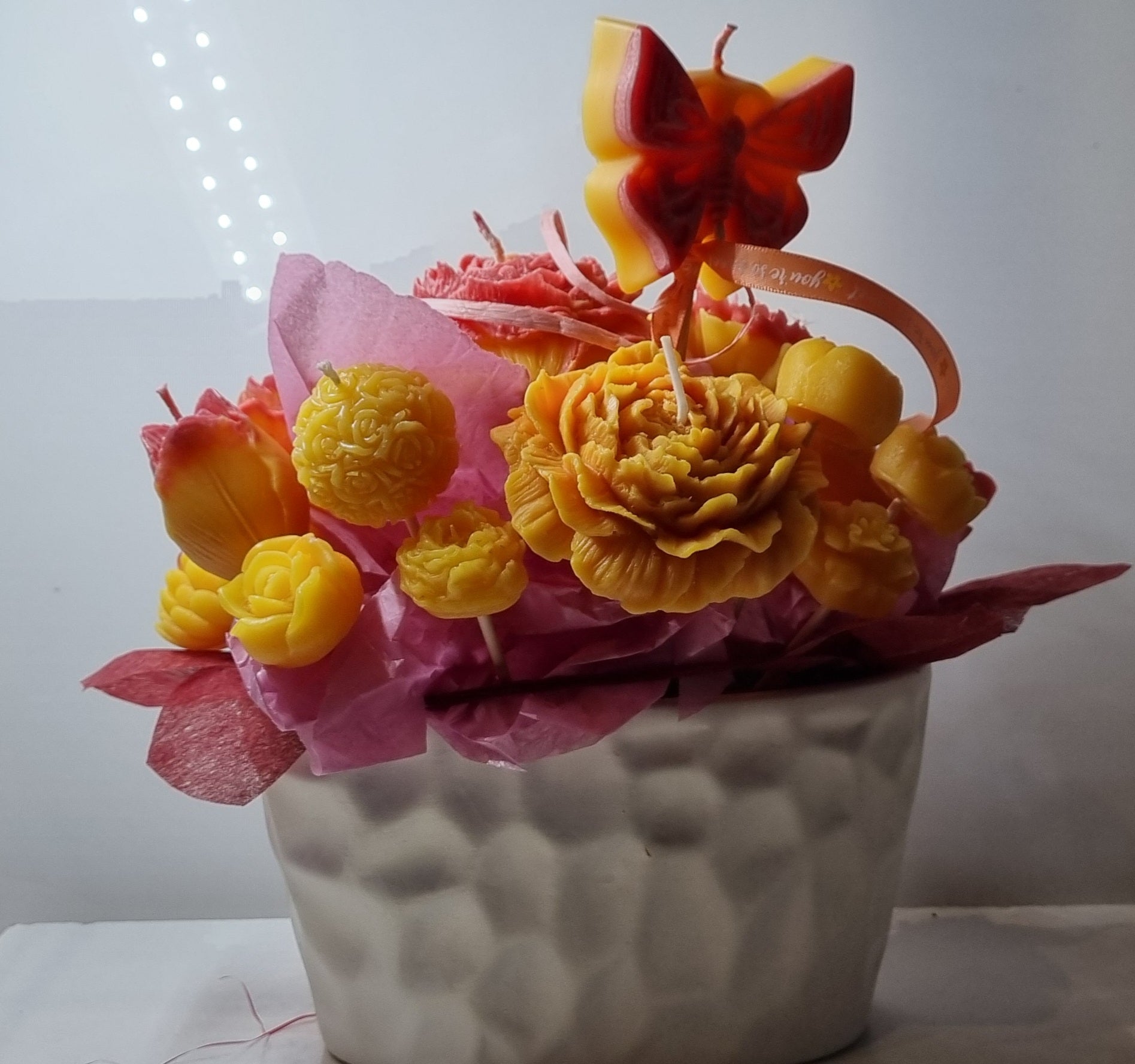 Bouquet "Roselani" - Bouquet de bougies "rose céleste"