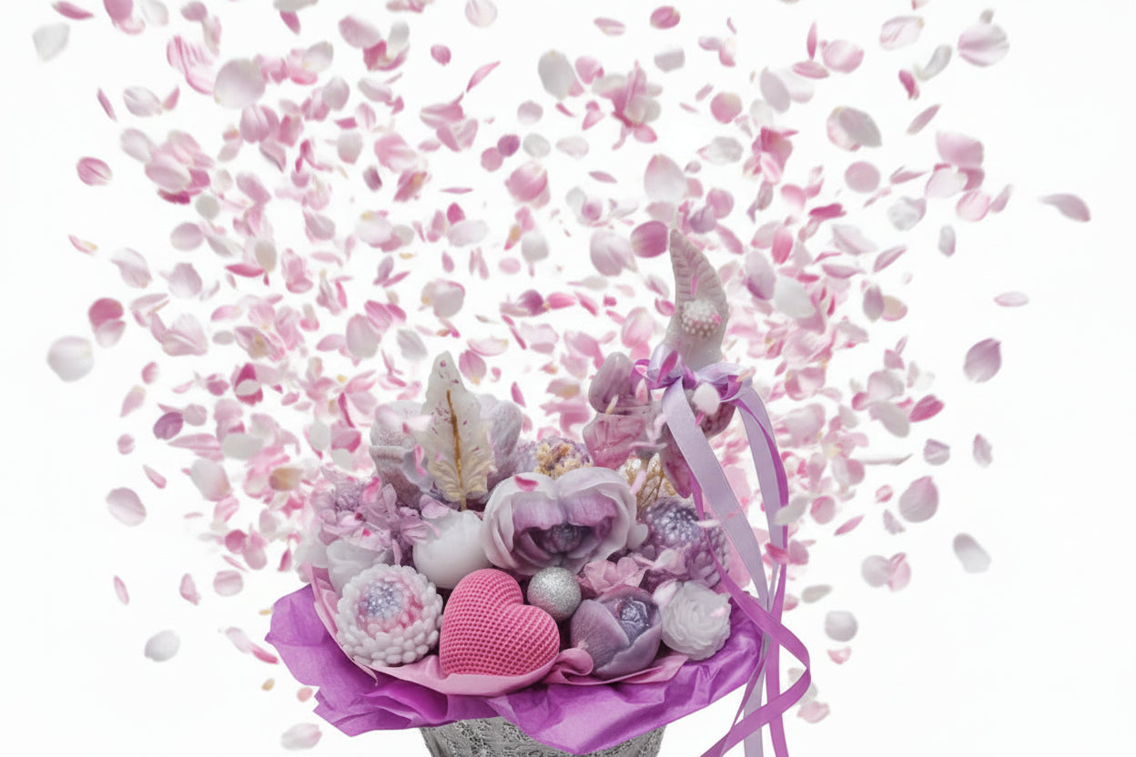 Bouquet💜 "Violaine"💜 - Composition florale dans arrosoir avec strass rose🌸