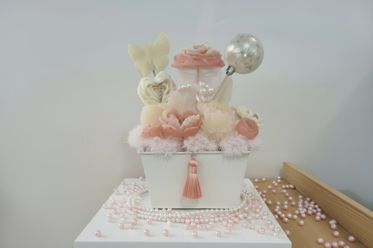 Bouquet💕 "Valentine"💕 - Composition florale délicate rose et blanche