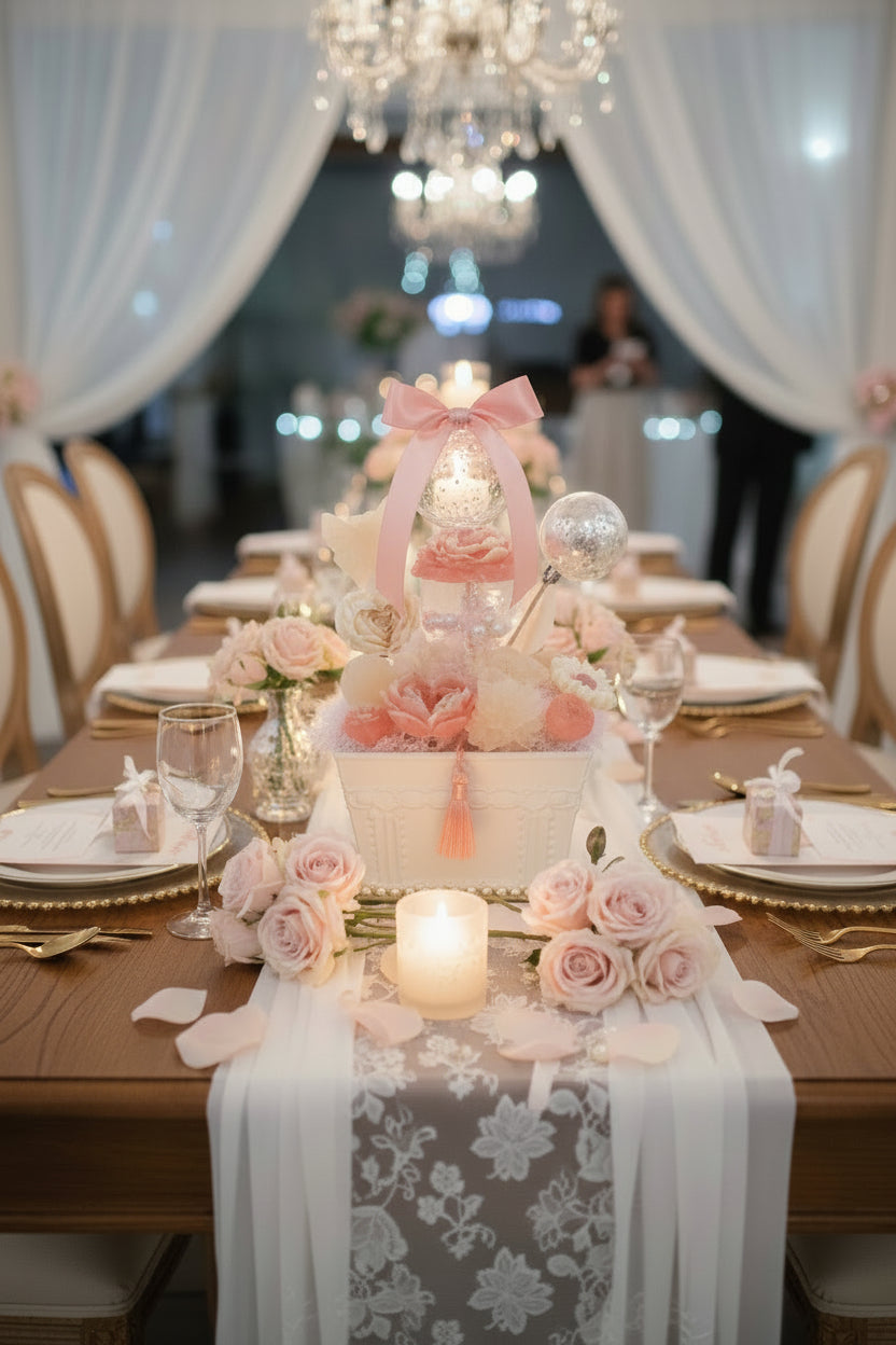 Bouquet💕 "Valentine"💕 - Composition florale délicate rose et blanche