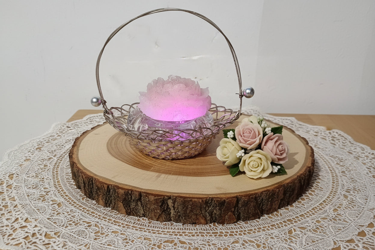 🌸 Pivoine lumineuse - Composition florale décorative avec LED multicolore💡