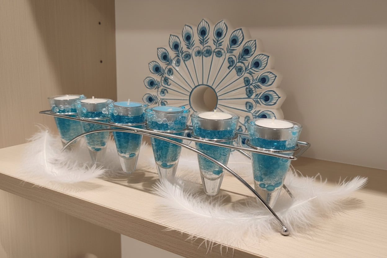 Photophore décoratif avec bougies