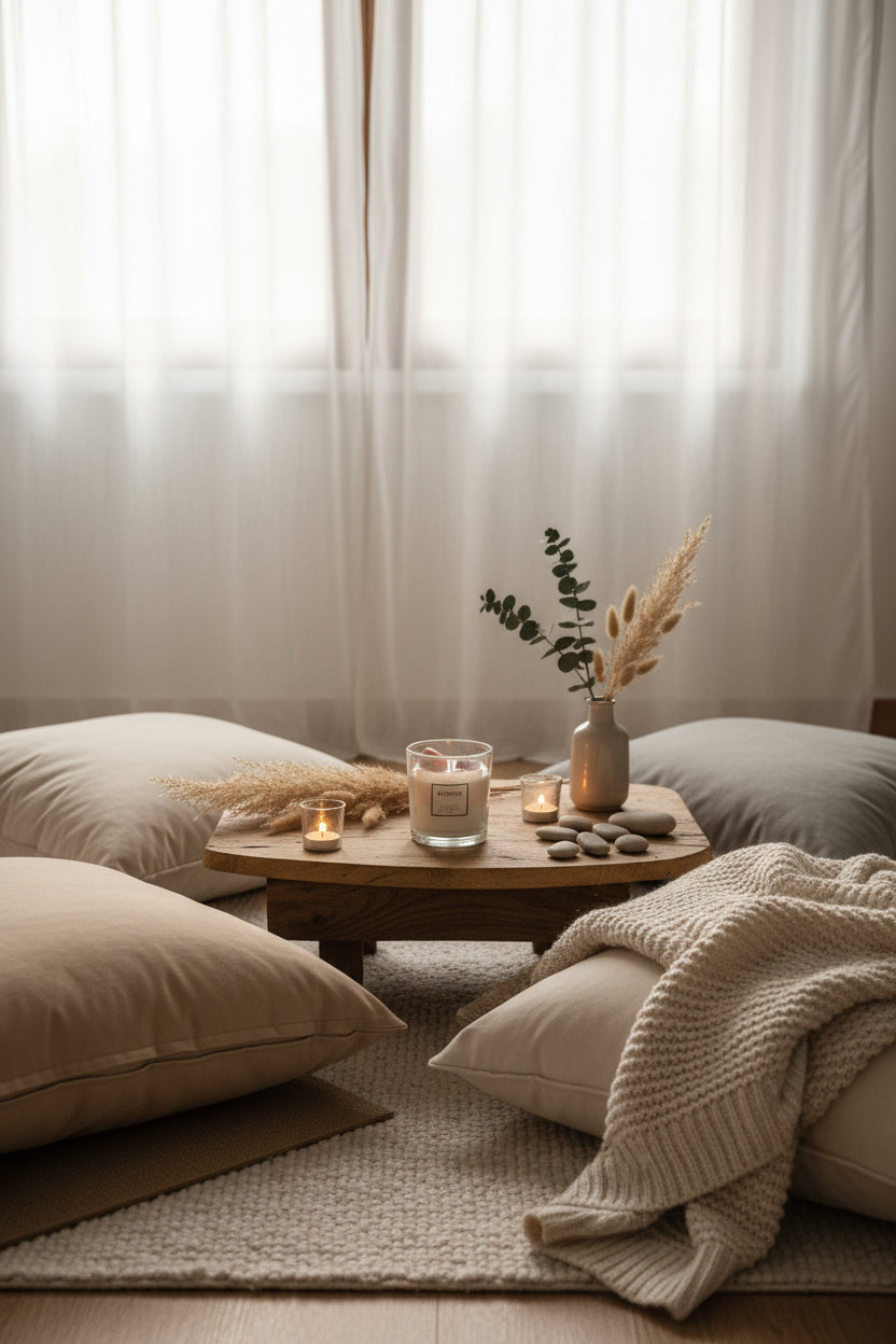 Bougie avec Pierre Rhodonite