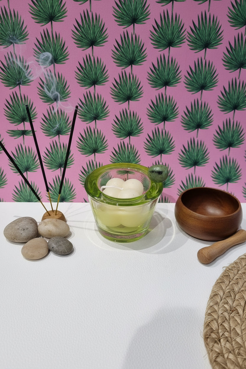 Bougie Énergie Sodalite Verte