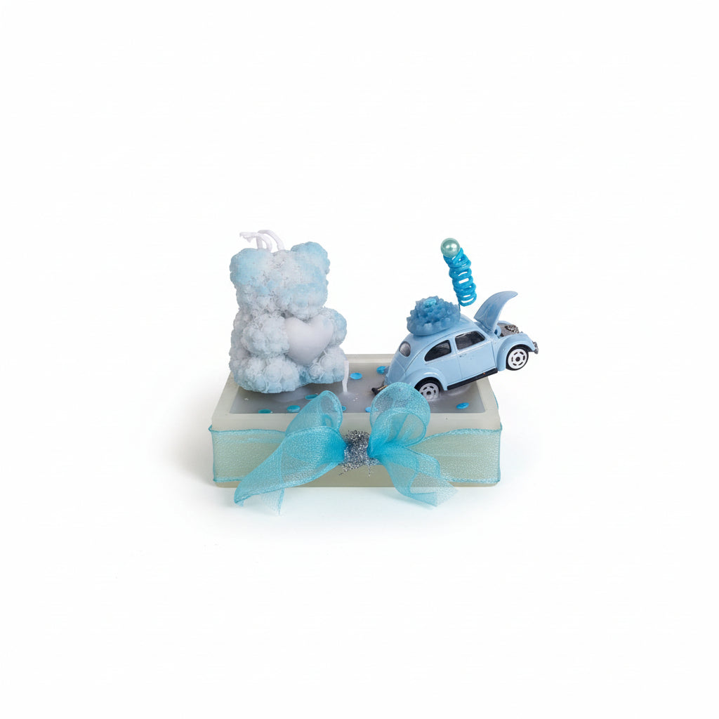 Bougie Ourson Voiture de Collection - Décoration Chambre Bébé