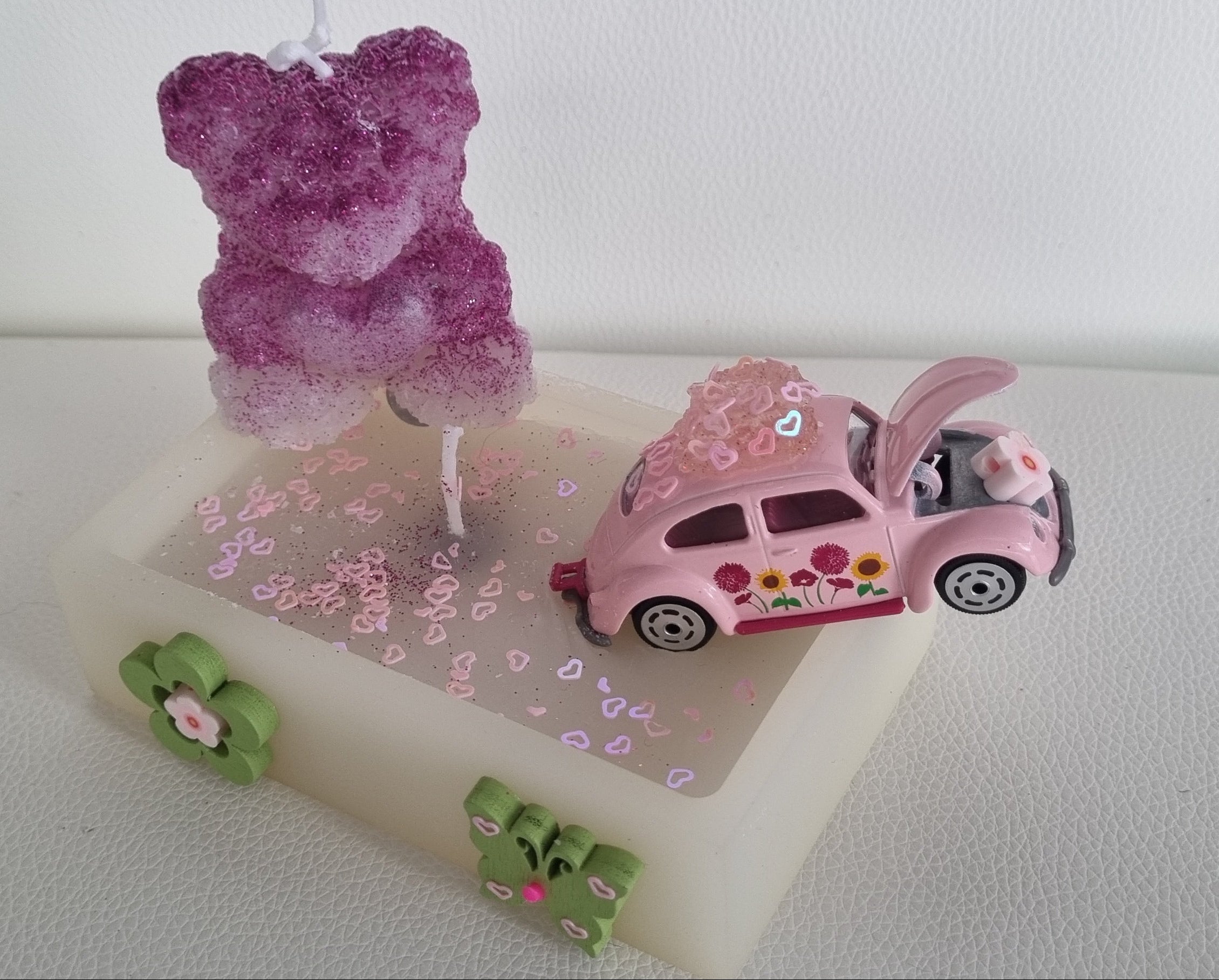 Bougie Ourson Voiture de Collection - Décoration Chambre Bébé