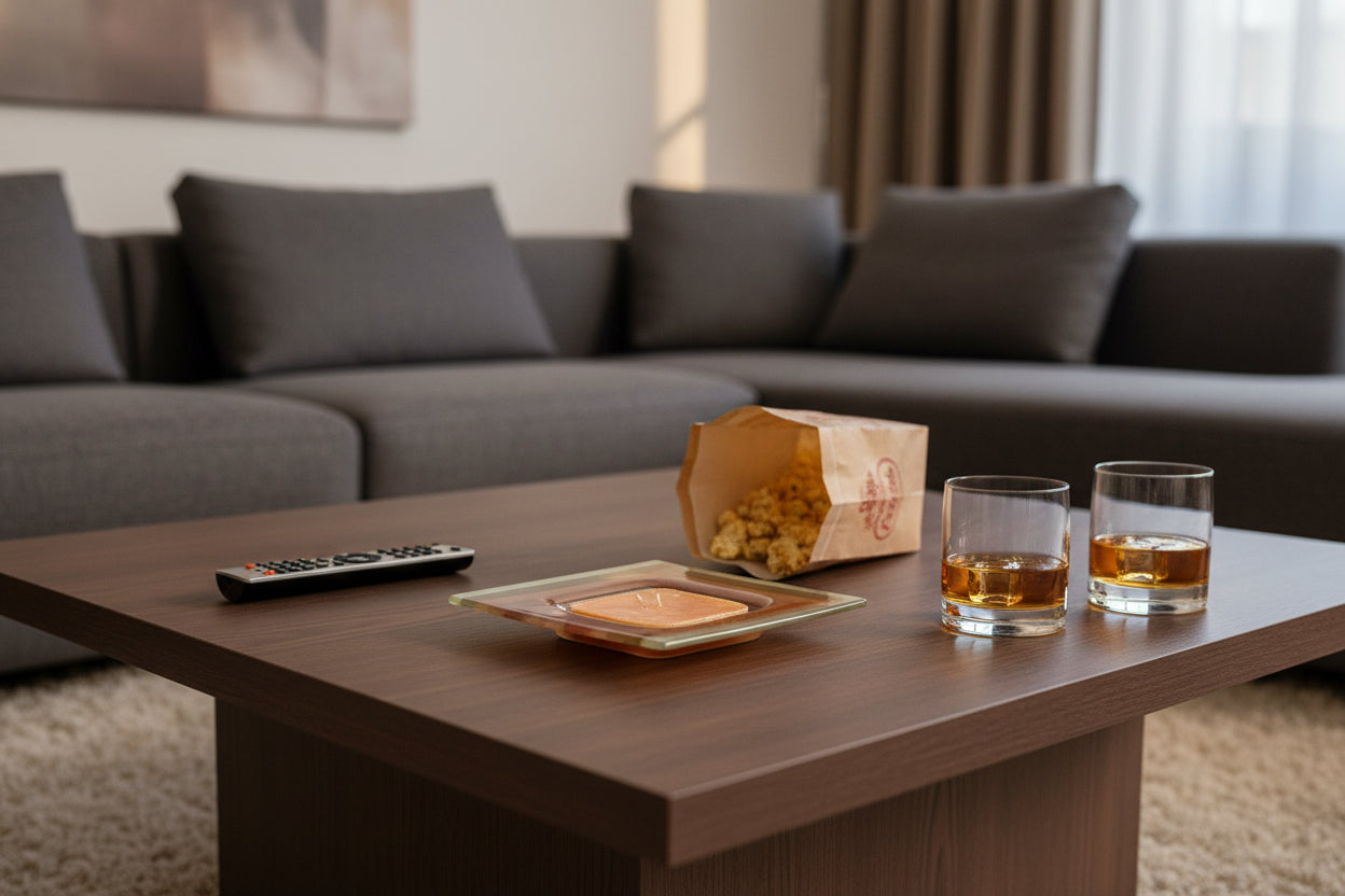 Bougeoir Vintage "Burton" avec Bougie Orange