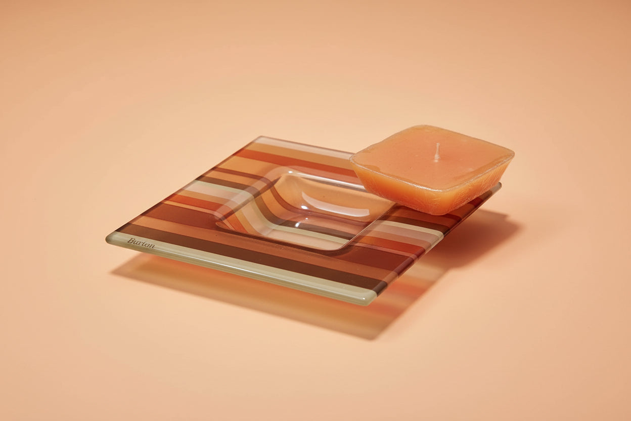 Bougeoir Vintage "Burton" avec Bougie Orange