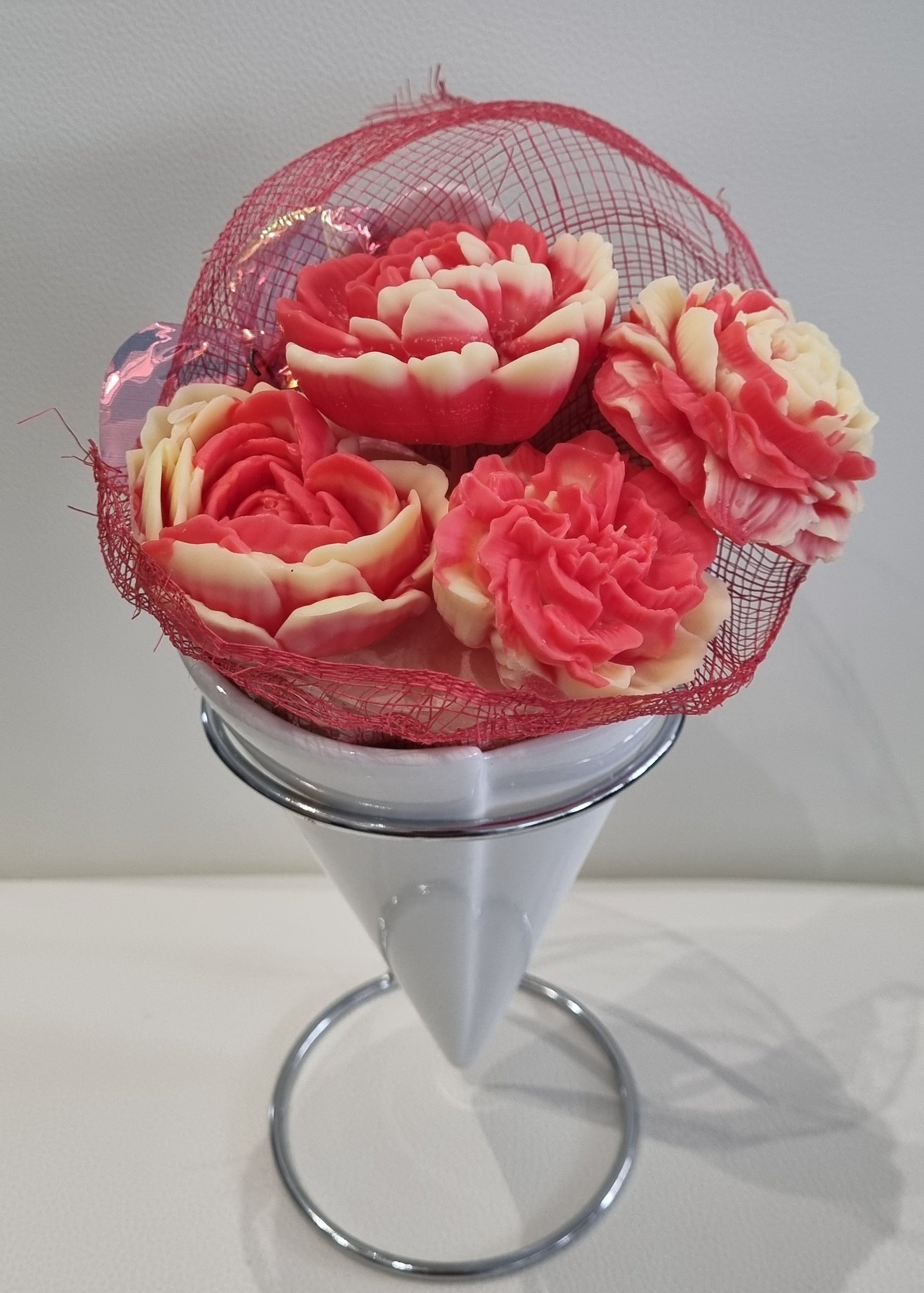 Bouquet "Rose Sisley" - Composition florale en cire végétale
