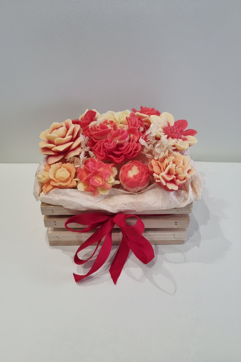 Bouquet "Rose Sisley" - Composition florale en cire végétale
