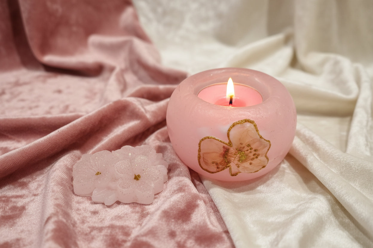 🌸 Ma "Boule Rose Sakura" 🌸- Ma boule de rose translucide avec fleur de cerisier du Japon