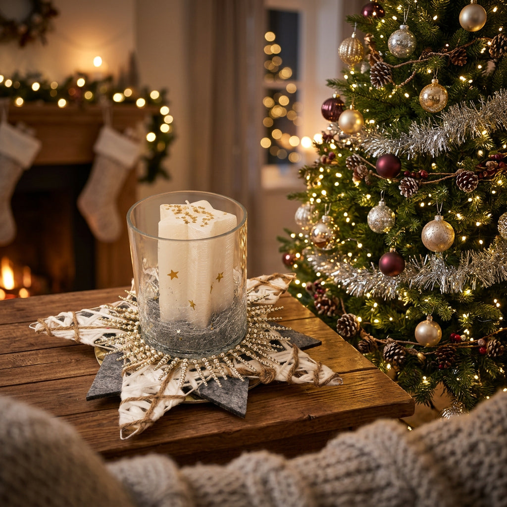 Bougie centre de table « Veillée de Noël » en cire de soja