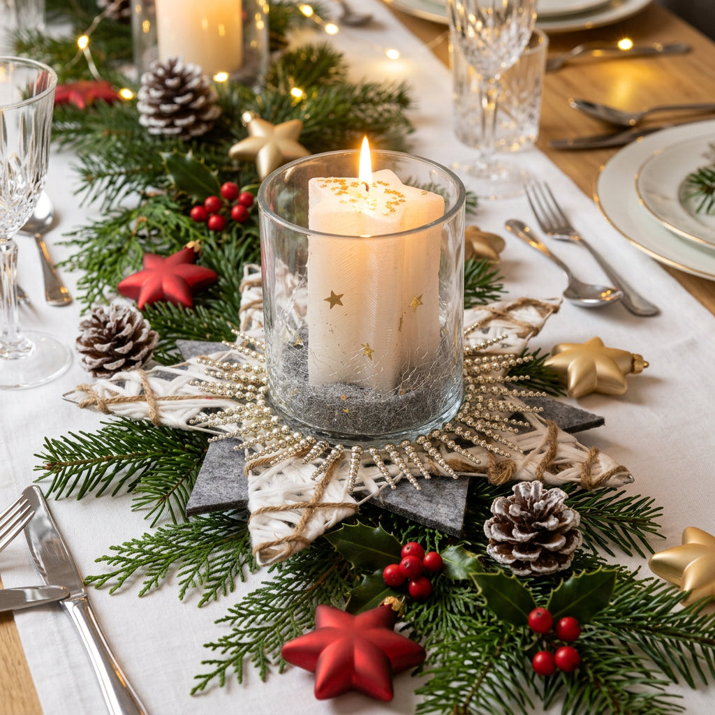 Bougie centre de table « Veillée de Noël » en cire de soja